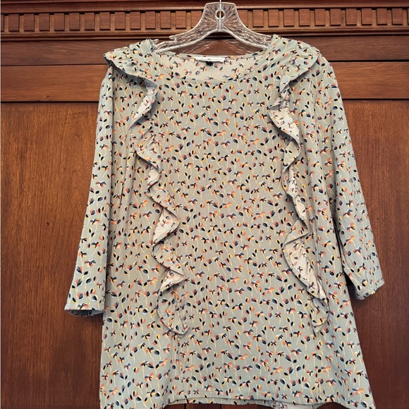 Michele Tops - Floral Ruffle Blouse